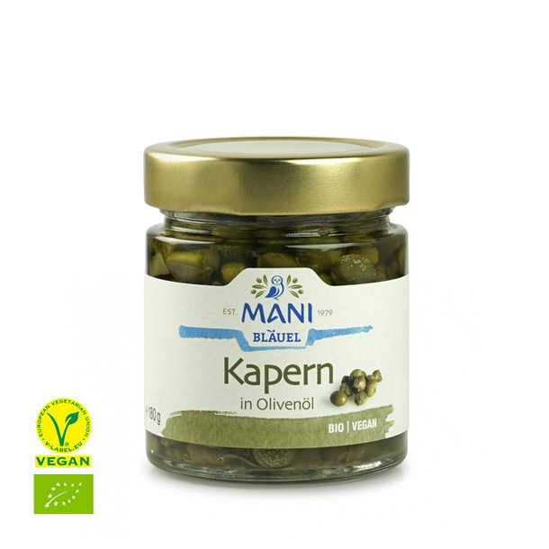 Capers in olive oil, organic, 180g