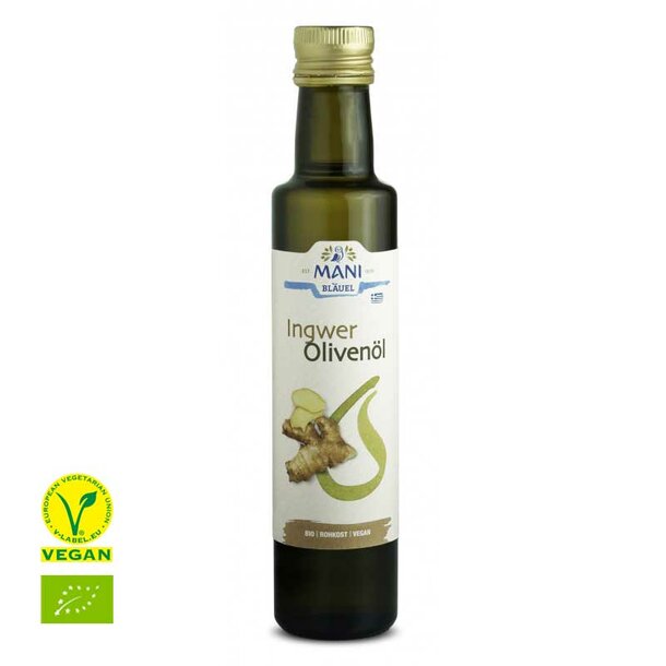 MANI Ingwer Olivenöl, bio, 0,25 l Flasche