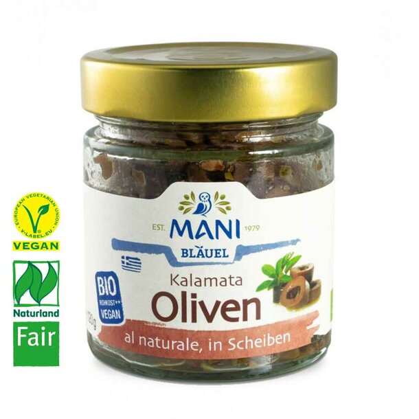 Mani Kalamata olives al naturale in slices