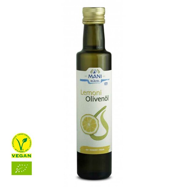 MANI Zitronen Olivenöl, bio, 0,25 l Flasche