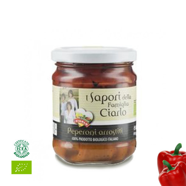 Gegrillte Paprika in Olivenöl, Peperoni Arrostite, Bio, 180g