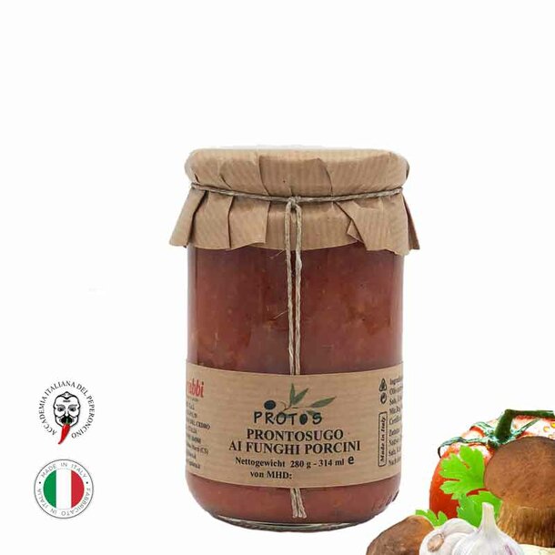 Tomatensauce mit Steinpilzen, Prontosugo ai Funghi Procini,280g