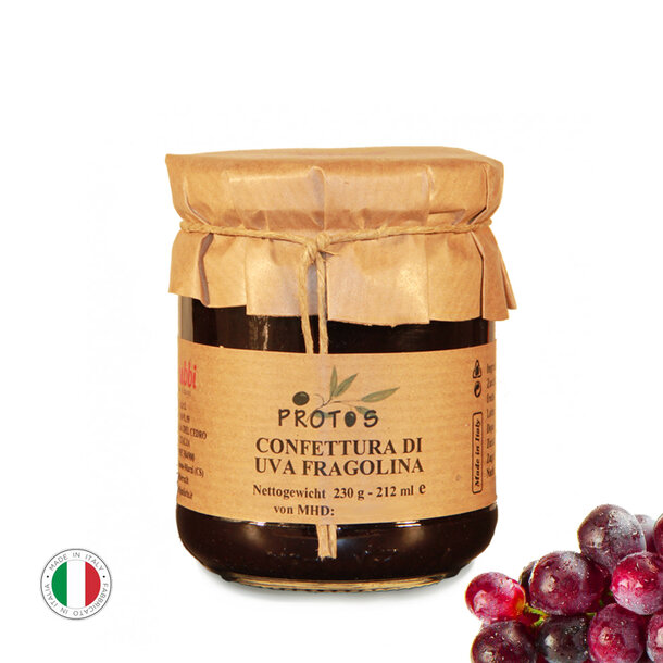 Traubenmarmelade, Confettura di uva fragolina, 230g