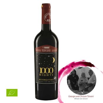Agiorgitiko Rotwein, 1000 NIGHTS PGI 2017, Tzivani, Bio