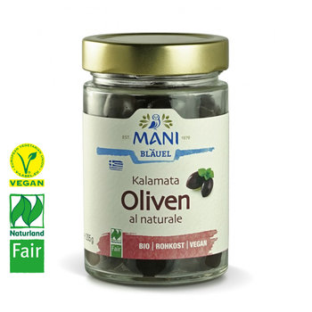 Kalamata Oliven al naturale, BIO, Vegan, Naturland Fair
